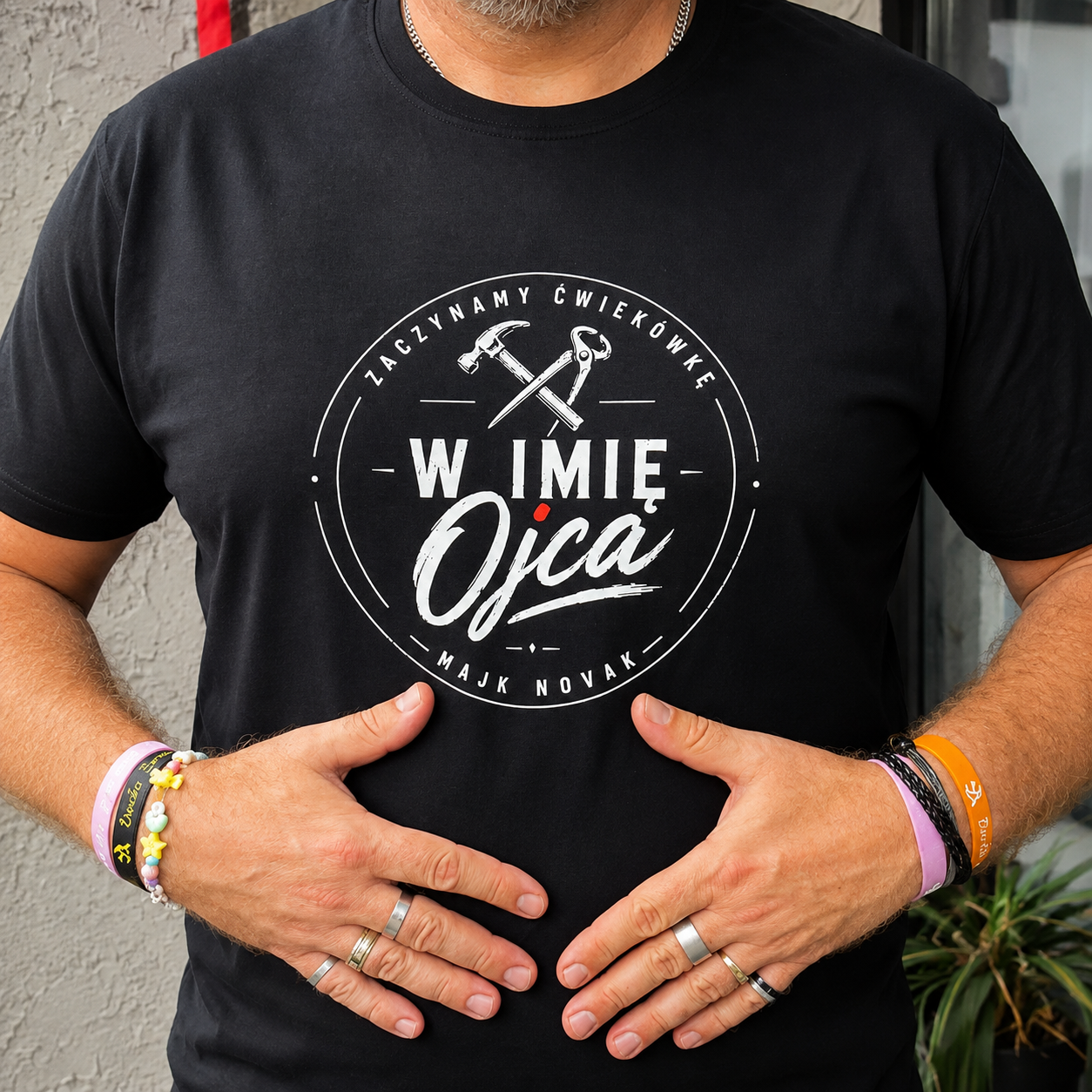 T-Shirt „W imię Ojca” Okrągła grafika
